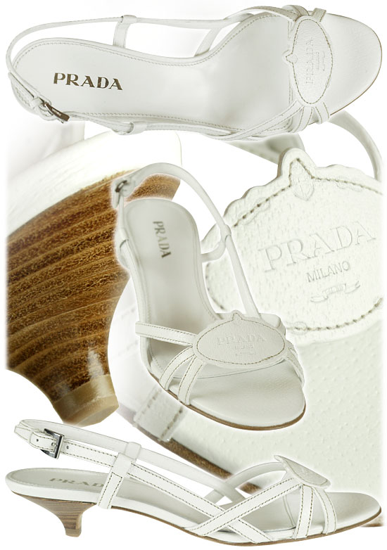 white prada sandals